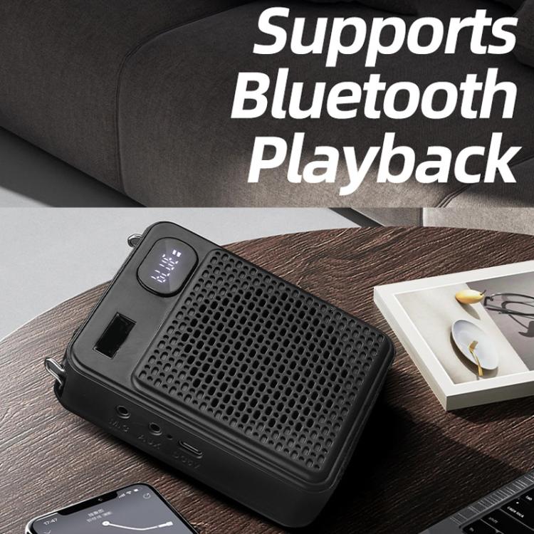 DIYO-1125 Multifunctional Outdoor High-Volume Microphone With Battery Display Teacher Classroom Voice Amplifier, Spec: Wireless Single Mic White