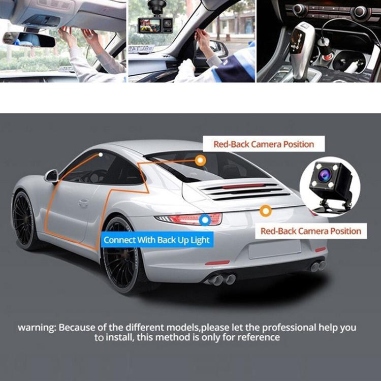 2-Inch WIFI Mobile Phone Playback 4K HD Night Vision Dashcam, Specification: Front+Interior+Rear+64g