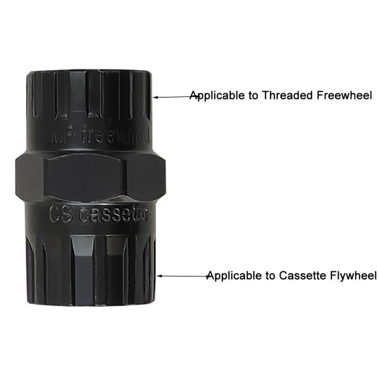BIKERSAY 2-in-1 Bicycle Freewheel Removal Socket Tool Compatible with Cassette and Threaded Freewheels - BT013X