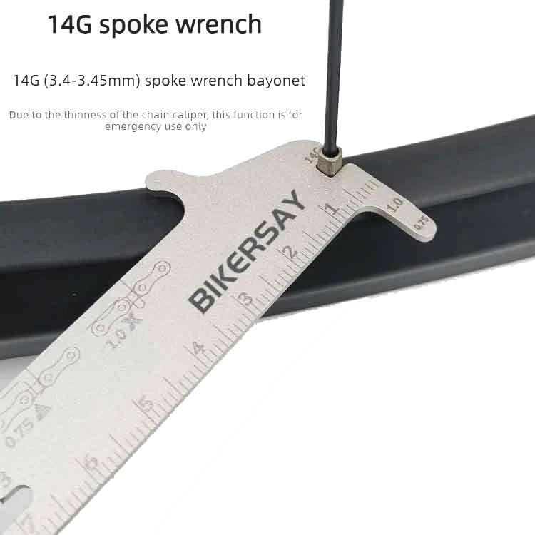BIKERSAY 7-in-1 Chain Wear Indicator Tool Measuring Ruler Bicycle Maintenance Tool - Steel Color