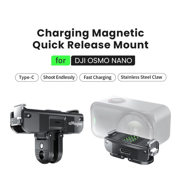 For DJI Osmo Nano aMagisn TN02 Rechargeable Magnetic Quick-Release Base Action Camera Accessory