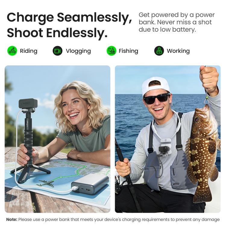 For DJI Osmo Nano aMagisn TN02 Rechargeable Magnetic Quick-Release Base Action Camera Accessory