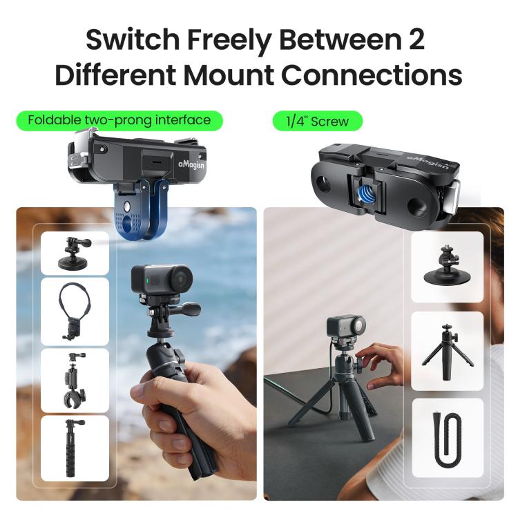 For DJI Osmo Nano aMagisn TN02 Rechargeable Magnetic Quick-Release Base Action Camera Accessory