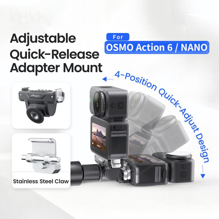 For DJI Osmo Nano / Action 6 aMagisn TN14 Adjustable Dual-Direction Magnetic Quick-Release Adapter