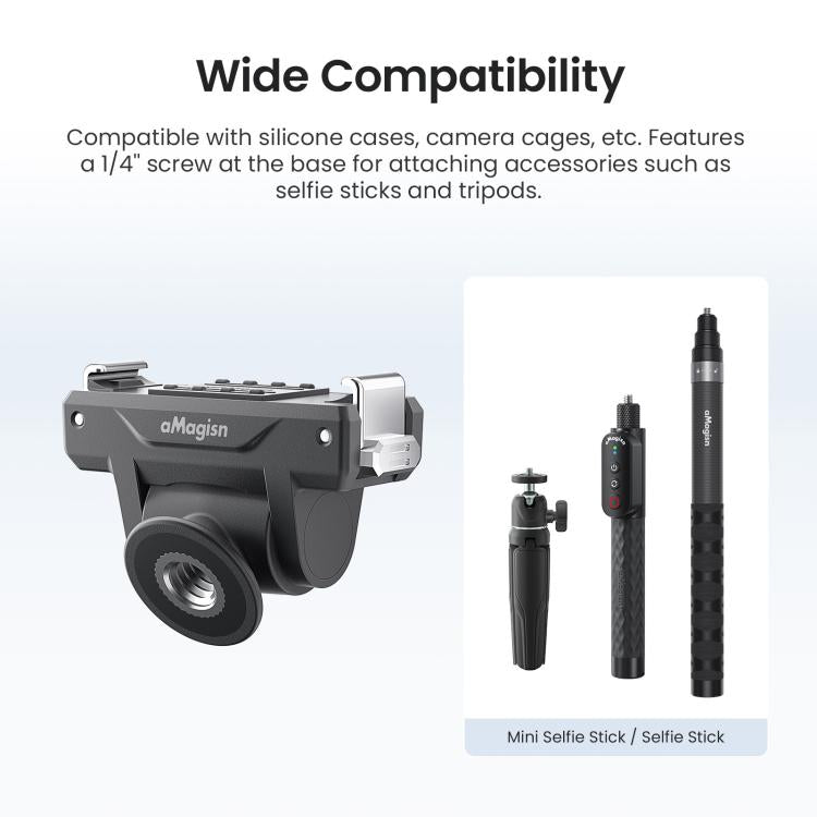 For DJI Osmo Nano / Action 6 aMagisn TN14 Adjustable Dual-Direction Magnetic Quick-Release Adapter