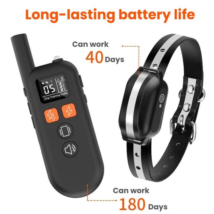 2 in 1 Waterproof Dog Training Collar For Pets - Black