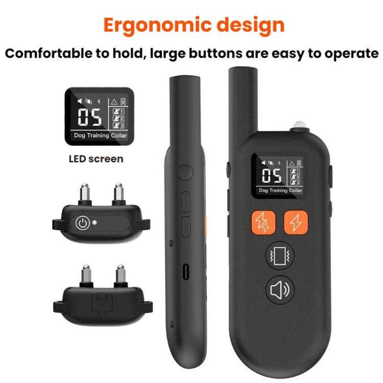 2 in 1 Waterproof Dog Training Collar For Pets - Black