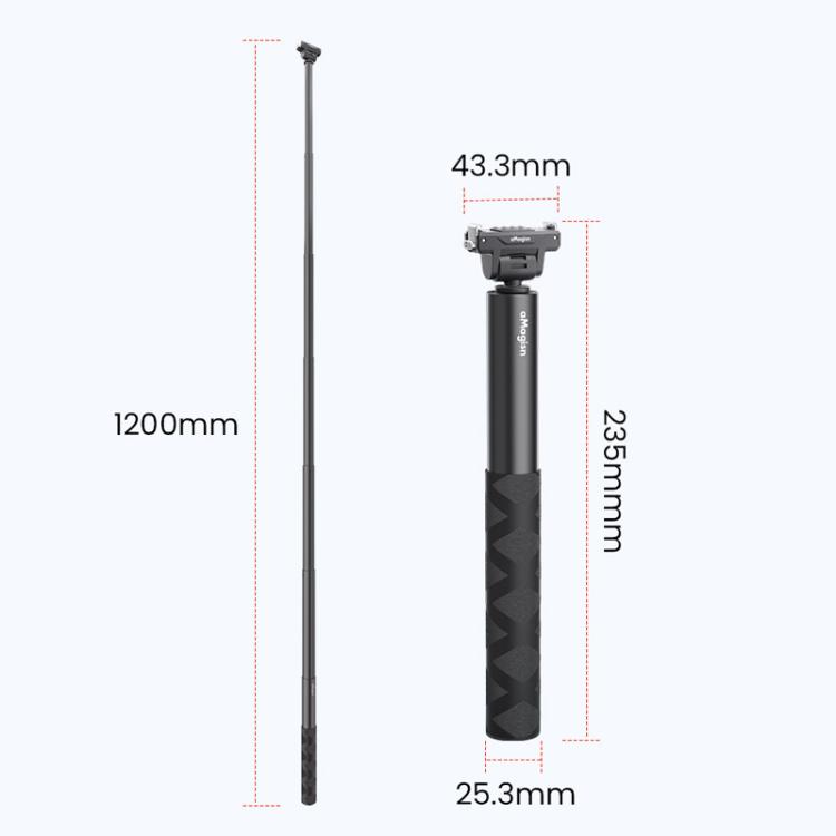 aMagisn PD16 120cm Quick-Release Selfie Stick Gimbal, For DJI Osmo 360 / Action 5 Pro / Action 4 / Action 3