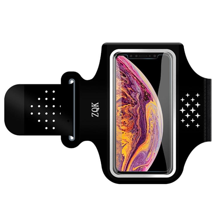 ZQK Touchscreen Armband for Running Phone Holder Breathable & Stretchable for Secure Fit, Size: Small Black
