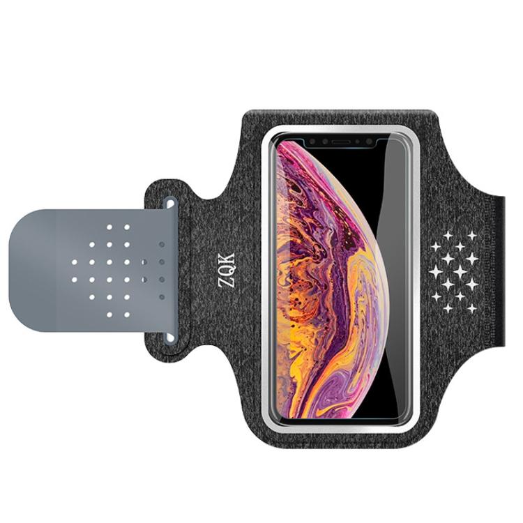 ZQK Touchscreen Armband for Running Phone Holder Breathable & Stretchable for Secure Fit, Size: Small Dark Gray
