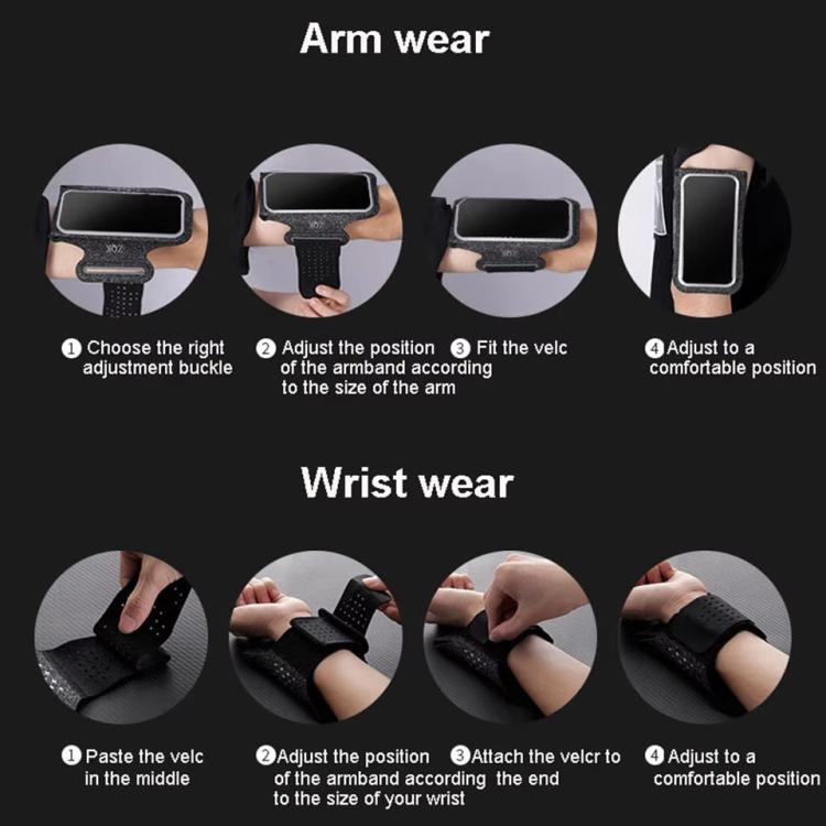 ZQK Touchscreen Armband for Running Phone Holder Breathable & Stretchable for Secure Fit, Size: Small Dark Gray