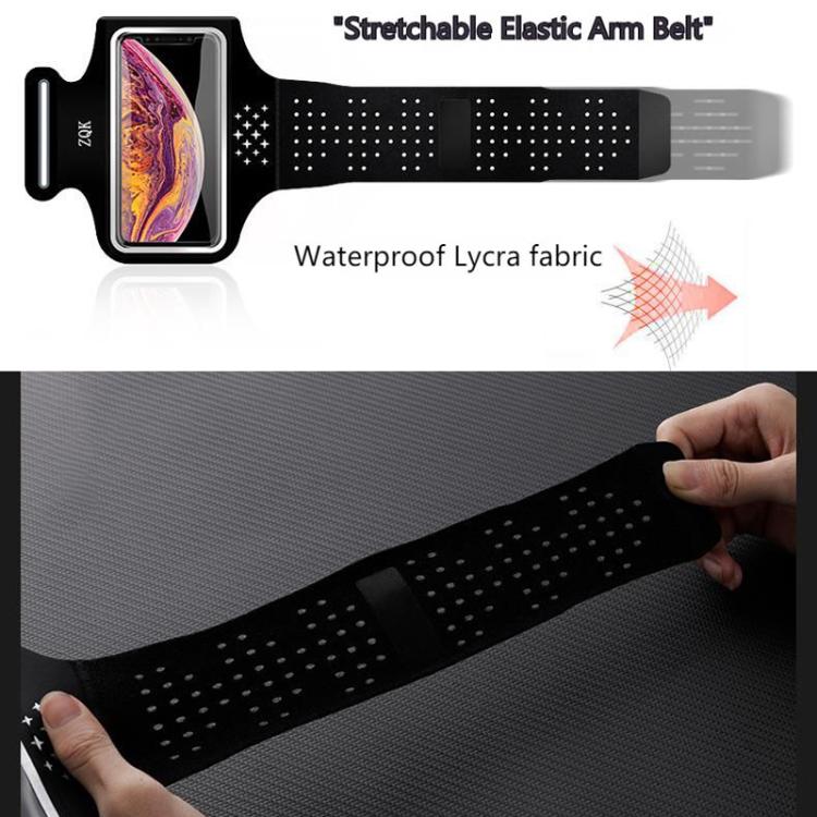 ZQK Touchscreen Armband for Running Phone Holder Breathable & Stretchable for Secure Fit, Size: Large Fluorescent