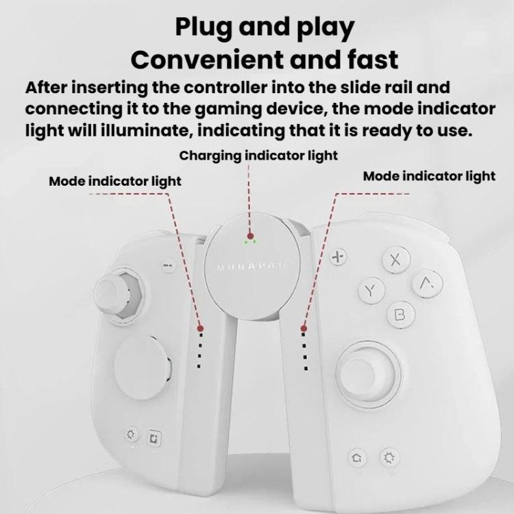 For M6-HD / Switch MOBAPAD SA1 Left & Right Controller Charging Grip - White