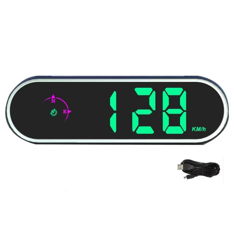 Colorful Head Up Display MPH/KMH Switchable Vehicle Speed Safety Warning Device, Specifications: USB Cable
