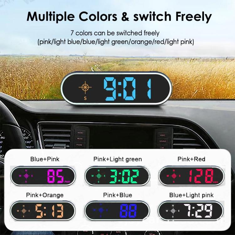 Colorful Head Up Display MPH/KMH Switchable Vehicle Speed Safety Warning Device, Specifications: USB Cable