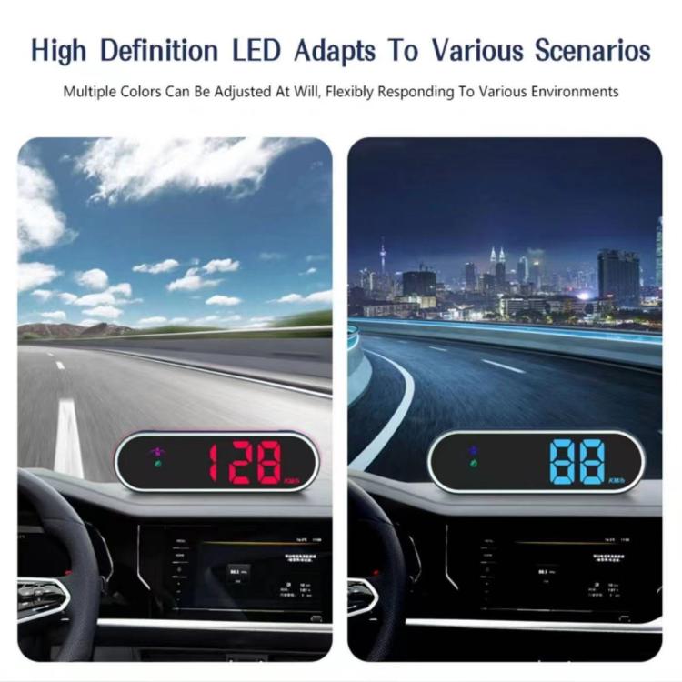 Colorful Head Up Display MPH/KMH Switchable Vehicle Speed Safety Warning Device, Specifications: USB Cable