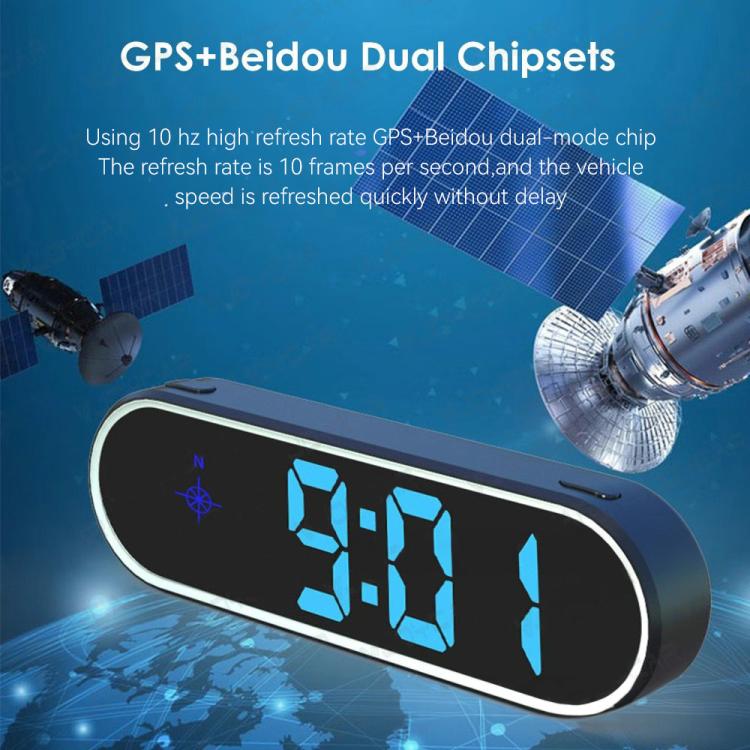 Colorful Head Up Display MPH/KMH Switchable Vehicle Speed Safety Warning Device, Specifications: Dual USB Car Charger