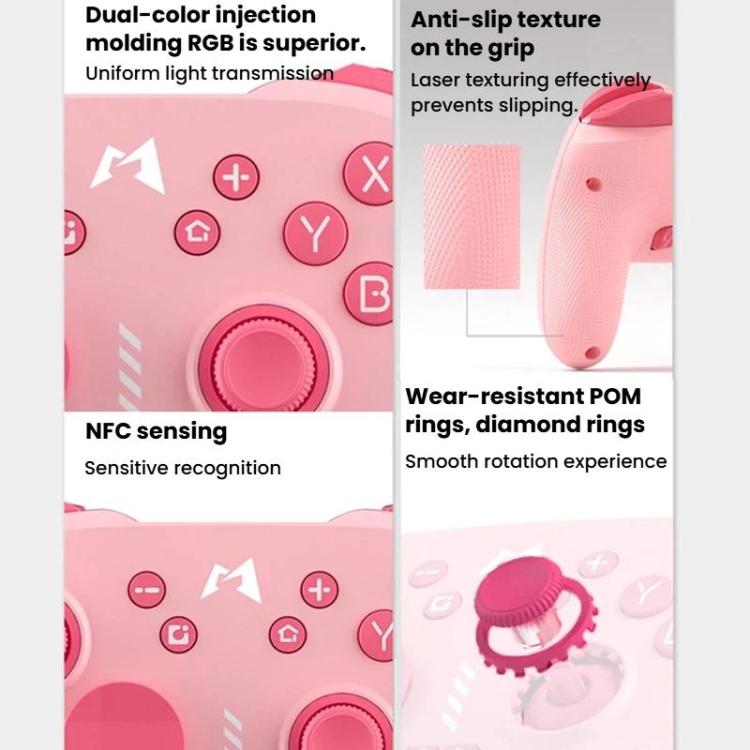 For Steam MOBAPAD Chitu HD Wireless Bluetooth Vibration Game Controller - Pink