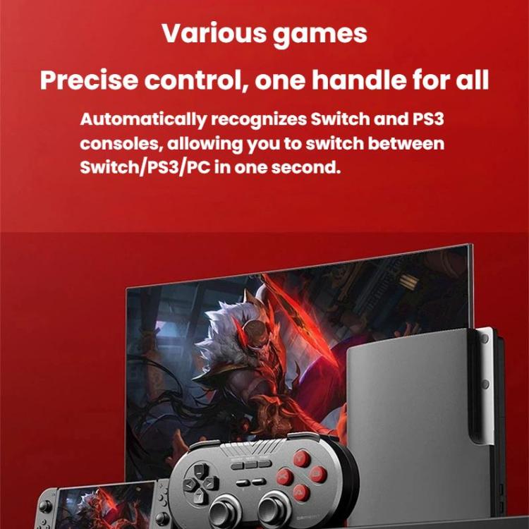 GAMEMT 080S 2.4G Vibration Wireless Game Controller For PC / Switch / PS3, Spec: With Receiver
