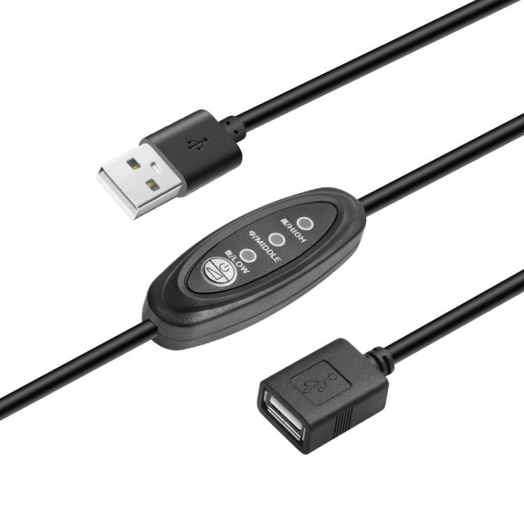 0.3m Push-button T3-speed Adjustable Power Cord - USB Male To Female