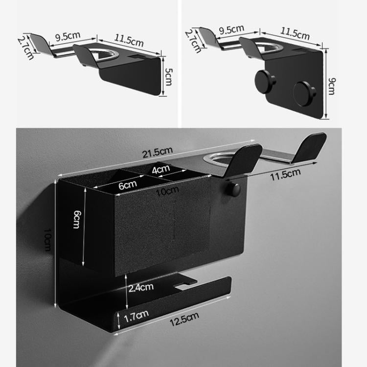 Universal Hair Dryer Holder Wall Mount with Cord Organizer Storage for Hair Styling Tools, Spec: No-drill White
