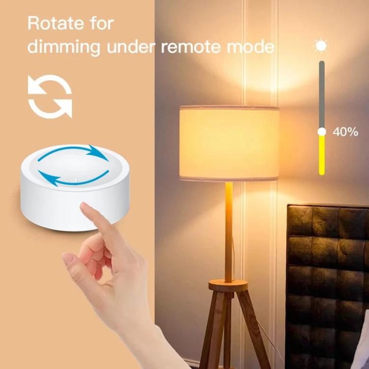ZG-101ZD Zigbee Knob Button Scene Switch Magnetic Adhesive Free Placement Scene Dimming, Compatible With Home Assistant