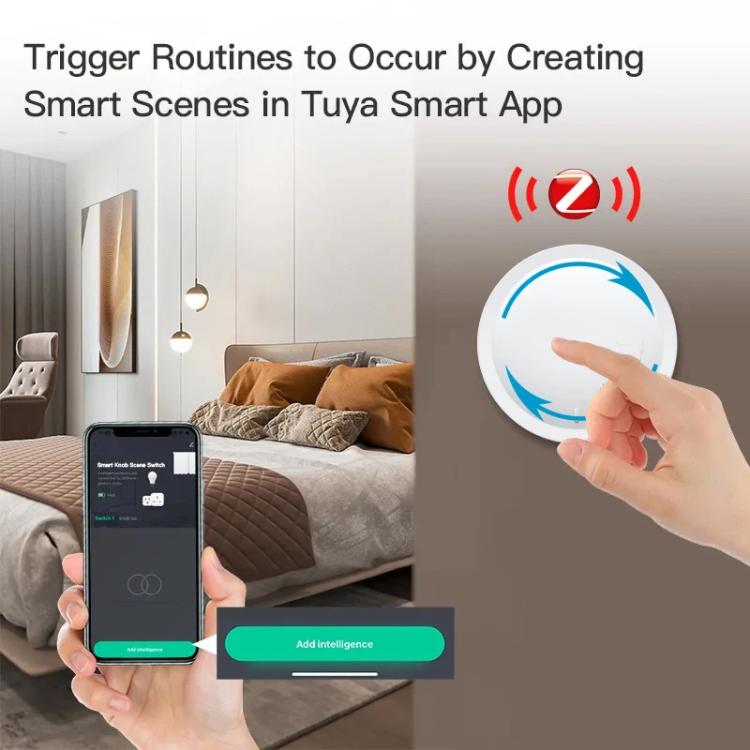 ZG-101ZD Zigbee Knob Button Scene Switch Magnetic Adhesive Free Placement Scene Dimming, Compatible With Home Assistant