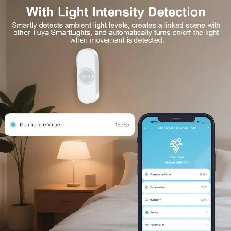 ZG-204ZQ PIR+Light Sensor+Temperature/Humidity+USB Human Presence Sensor Zigbee Low-Power Temperature/Humidity Light Sensor