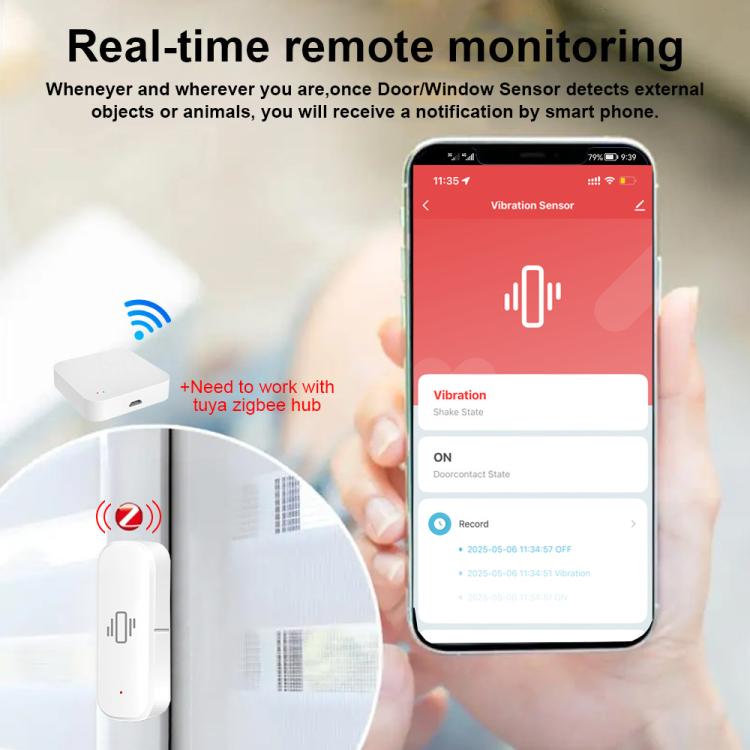 ZG-103ZL Smart Zigbee Vibration Motion Sensor App Control Security Protection Motion Shock Alarm