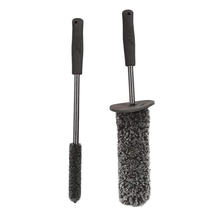 Artificial Wool Fiber Stick Car Crevice Wheel Hub Cleaning Brush - Gray
