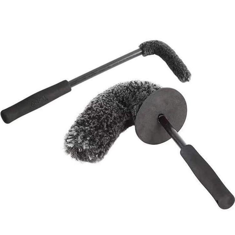 Artificial Wool Fiber Stick Car Crevice Wheel Hub Cleaning Brush - Gray