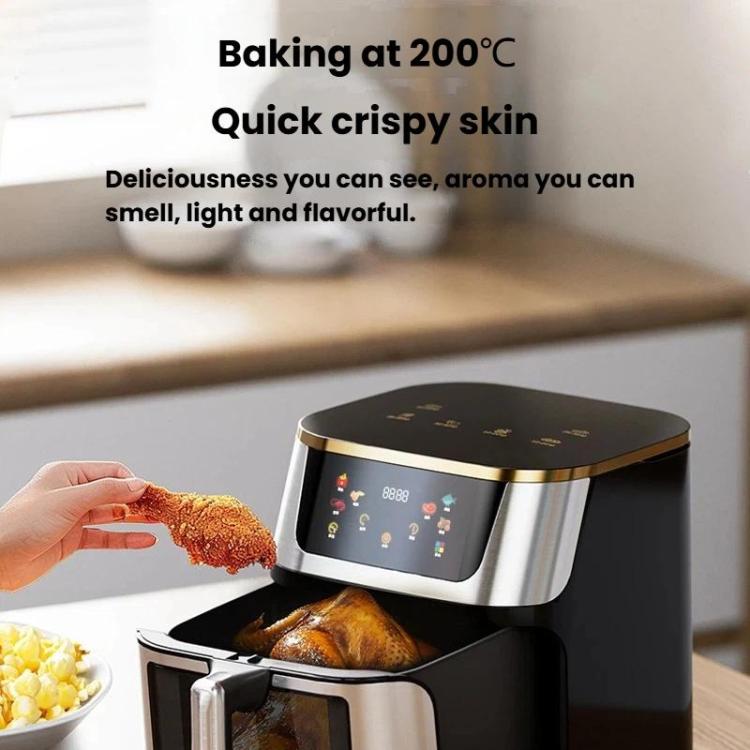 1400W 10L Multifunctional No-Flip Air Fryer Smart Touch Control Electric Fryer, Spec: Visible US Plug