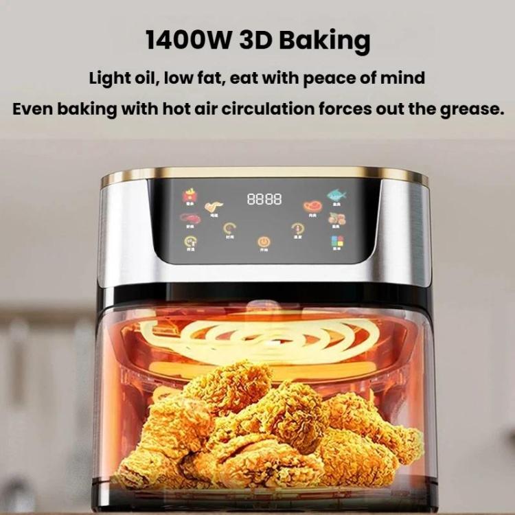 1400W 10L Multifunctional No-Flip Air Fryer Smart Touch Control Electric Fryer, Spec: Invisible EU Plug