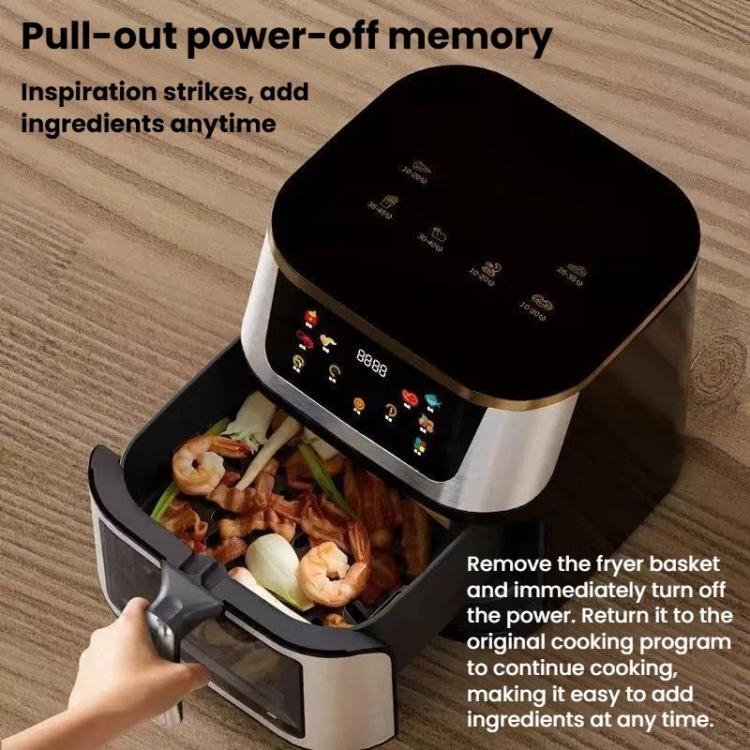 1400W 10L Multifunctional No-Flip Air Fryer Smart Touch Control Electric Fryer, Spec: Invisible EU Plug