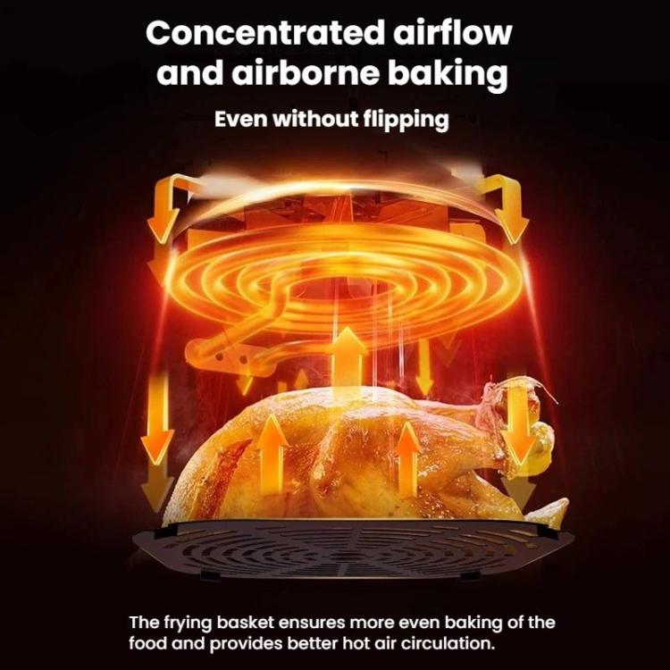 1400W 10L Multifunctional No-Flip Air Fryer Smart Touch Control Electric Fryer, Spec: Invisible US Plug
