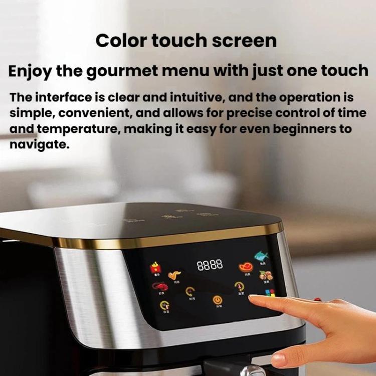 1400W 10L Multifunctional No-Flip Air Fryer Smart Touch Control Electric Fryer, Spec: Invisible EU Plug
