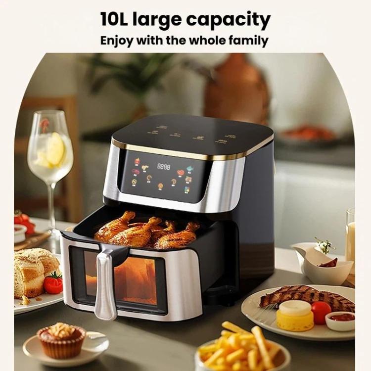 1400W 10L Multifunctional No-Flip Air Fryer Smart Touch Control Electric Fryer, Spec: Visible EU Plug