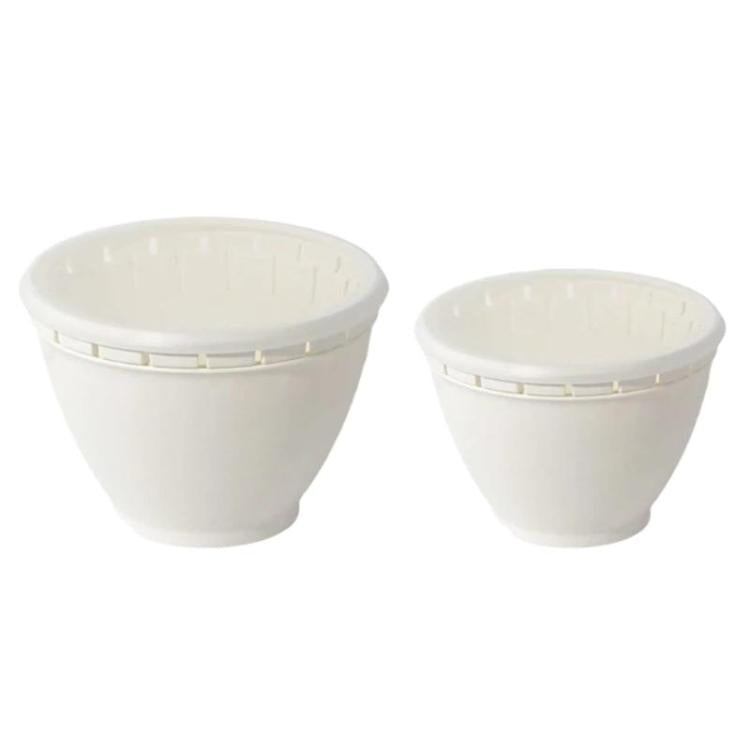 Vegetable Washing Draining Basket Multi-Functional Double-Layer Rice Washing Basin, Size: Large+Small