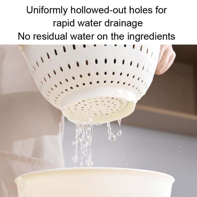 Vegetable Washing Draining Basket Multi-Functional Double-Layer Rice Washing Basin, Size: Large