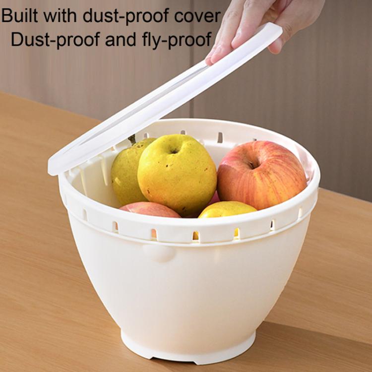 Vegetable Washing Draining Basket Multi-Functional Double-Layer Rice Washing Basin, Size: Small