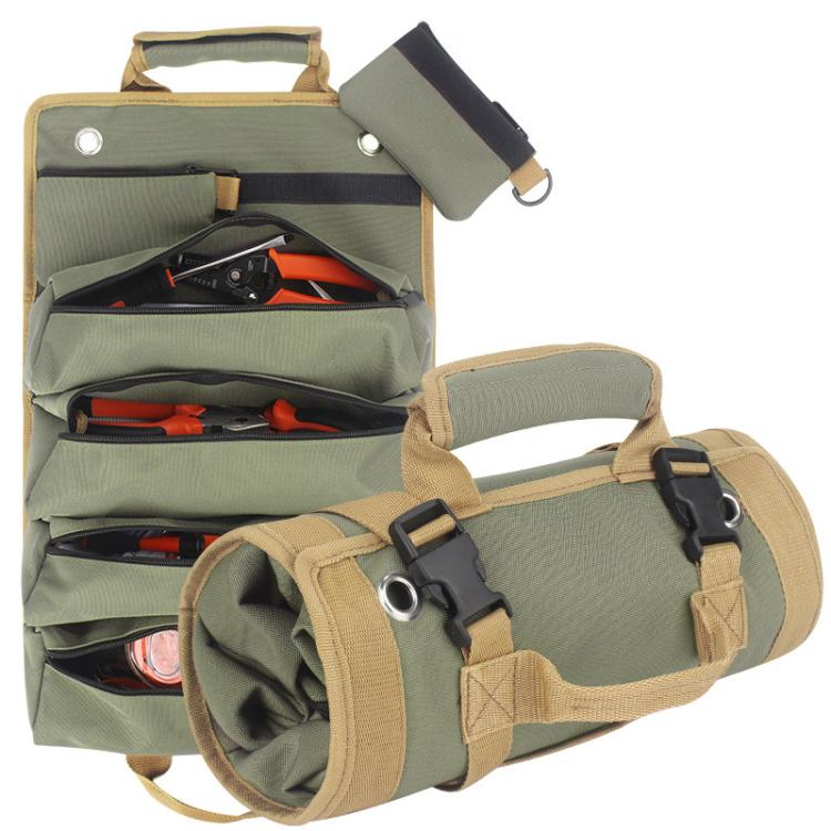Roll-Up Portable Handheld Repair Tool Storage Bag - Green