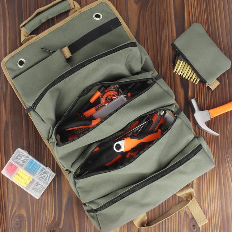 Roll-Up Portable Handheld Repair Tool Storage Bag - Green