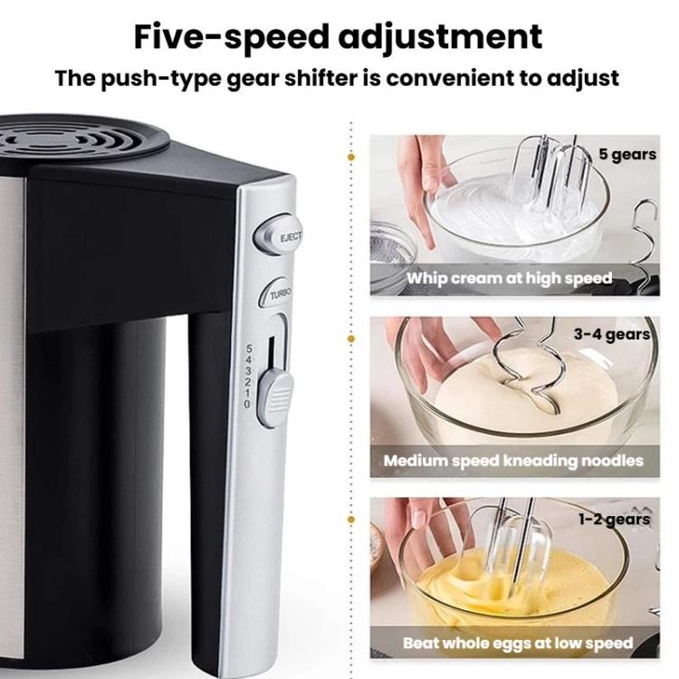 DH166 300W Household Handheld Electric Egg Beater Baking Cake & Cream Mixer EU Plug
