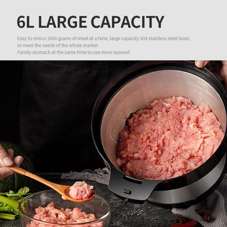 500W 6L Large-Capacity Stainless Steel Meat Grinder Multifunctional Garlic Chopper EU Plug