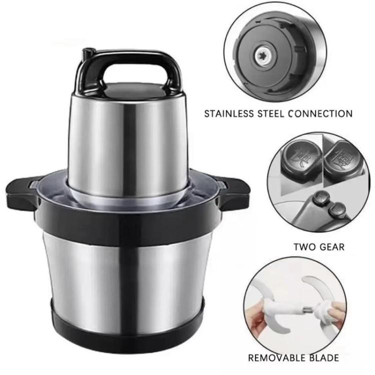 500W 6L Large-Capacity Stainless Steel Meat Grinder Multifunctional Garlic Chopper EU Plug