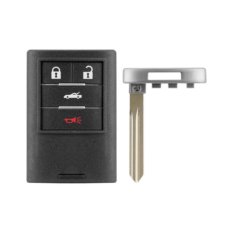 For Cadillac Car Remote Key Fob Case With Sedan Key Blade Blank - 3+1 Buttons