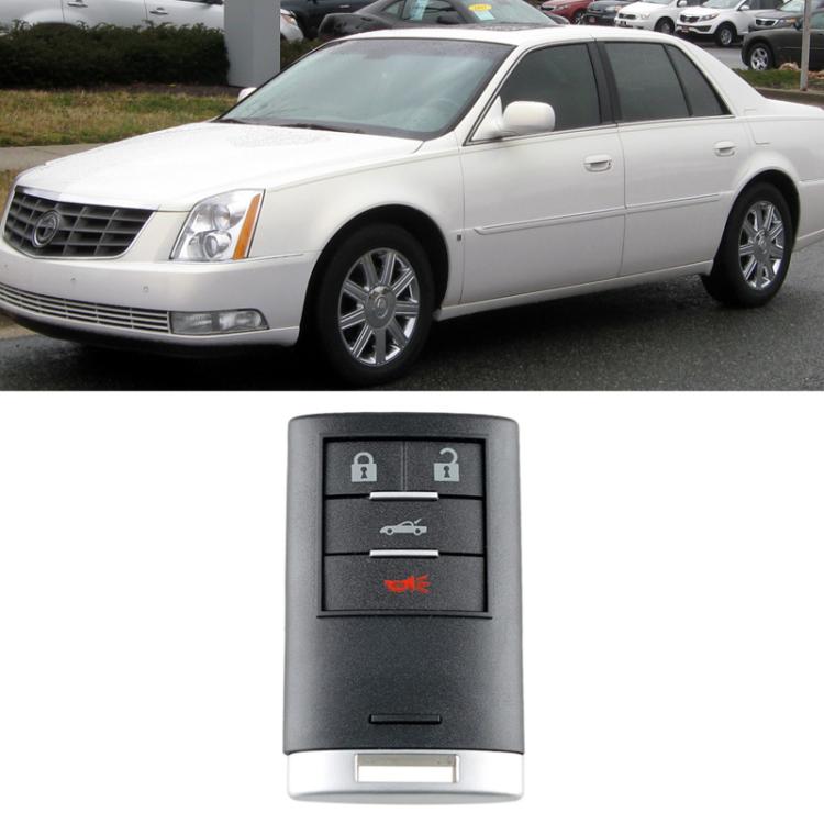For Cadillac Car Remote Key Fob Case With Sedan Key Blade Blank - 3+1 Buttons