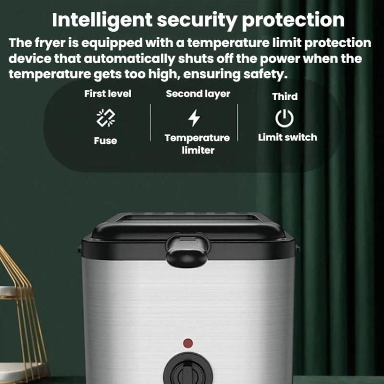 Visible Integrated Deep Fryer Household Overheat Protection French Fries Maker US Plug