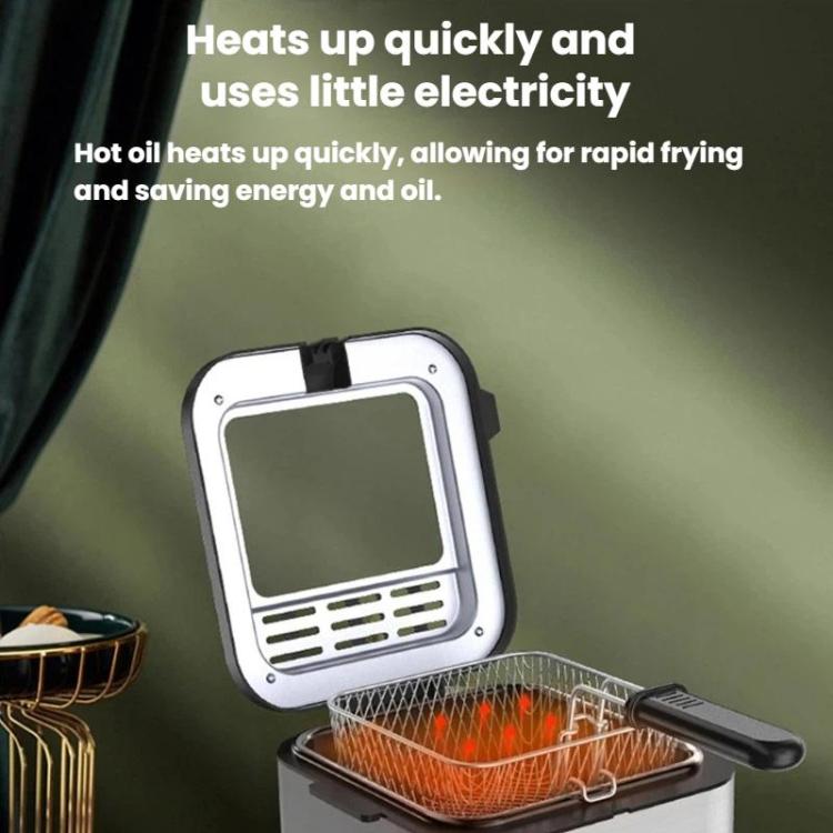 Visible Integrated Deep Fryer Household Overheat Protection French Fries Maker US Plug
