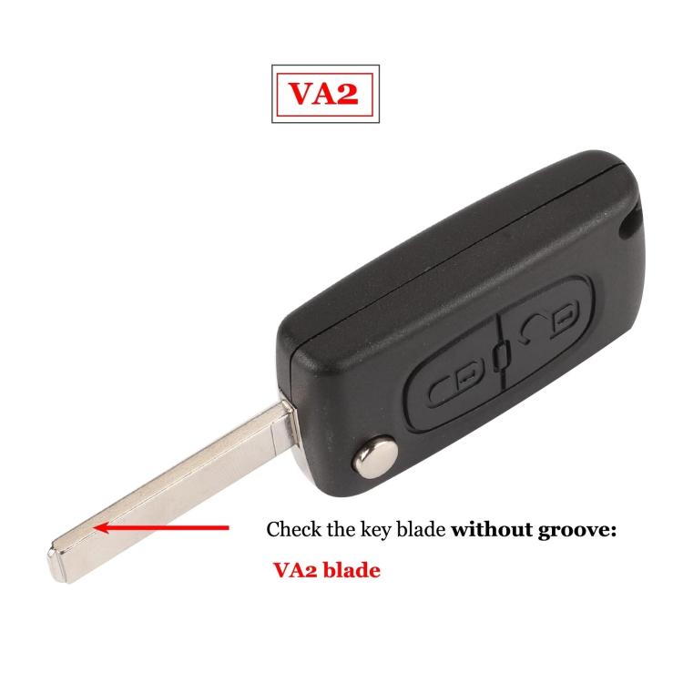 For Peugeot 2 Button Car Remote Key Shell - No Groove With Key Holder VA2, CE0536